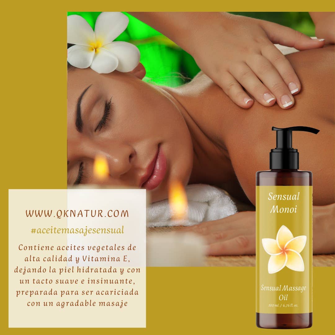 Aceite de Masaje Sensual MONOI. Para masajes 200ml - Imagen 4