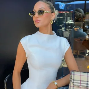 Gafas de Sol Ovaladas Estilo Vintage con Montura Metálica y Protección UV400