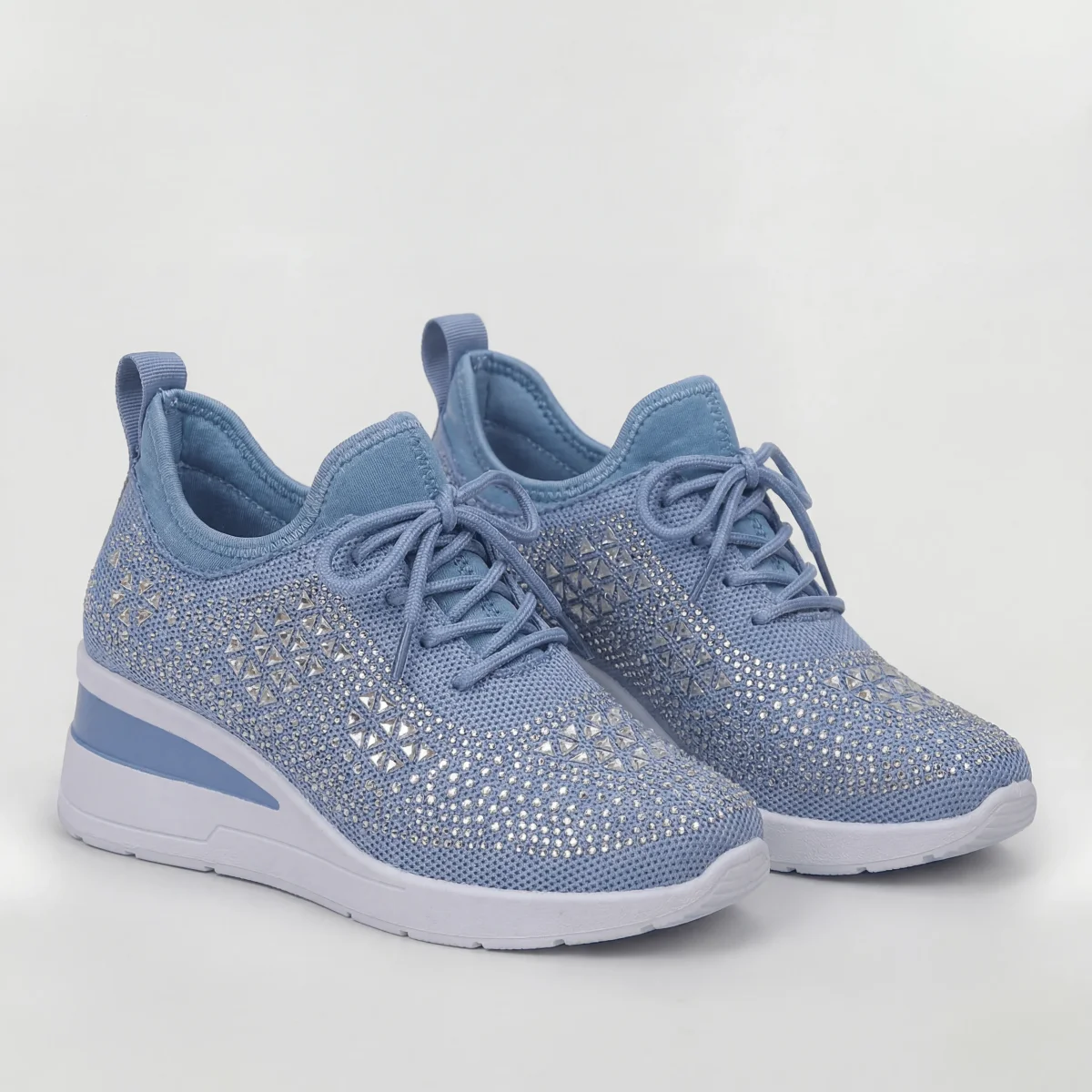 Zapatillas con Cuña y Brillantines para Mujer Deportivas de Plataforma - Imagen 7