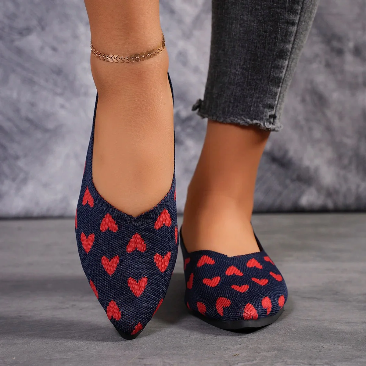 Bailarinas de Mujer con Punta Estrecha y Estampado de Corazones - Imagen 8